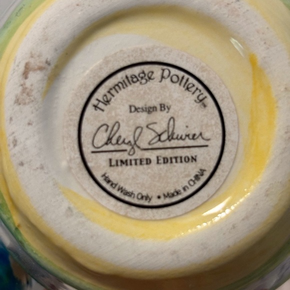 Easter Bunny with Egg Cart Candy Dish Trinket Holder from Hermitage Pottery - Picture 4 of 7